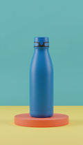 Electric blue insulated water bottle