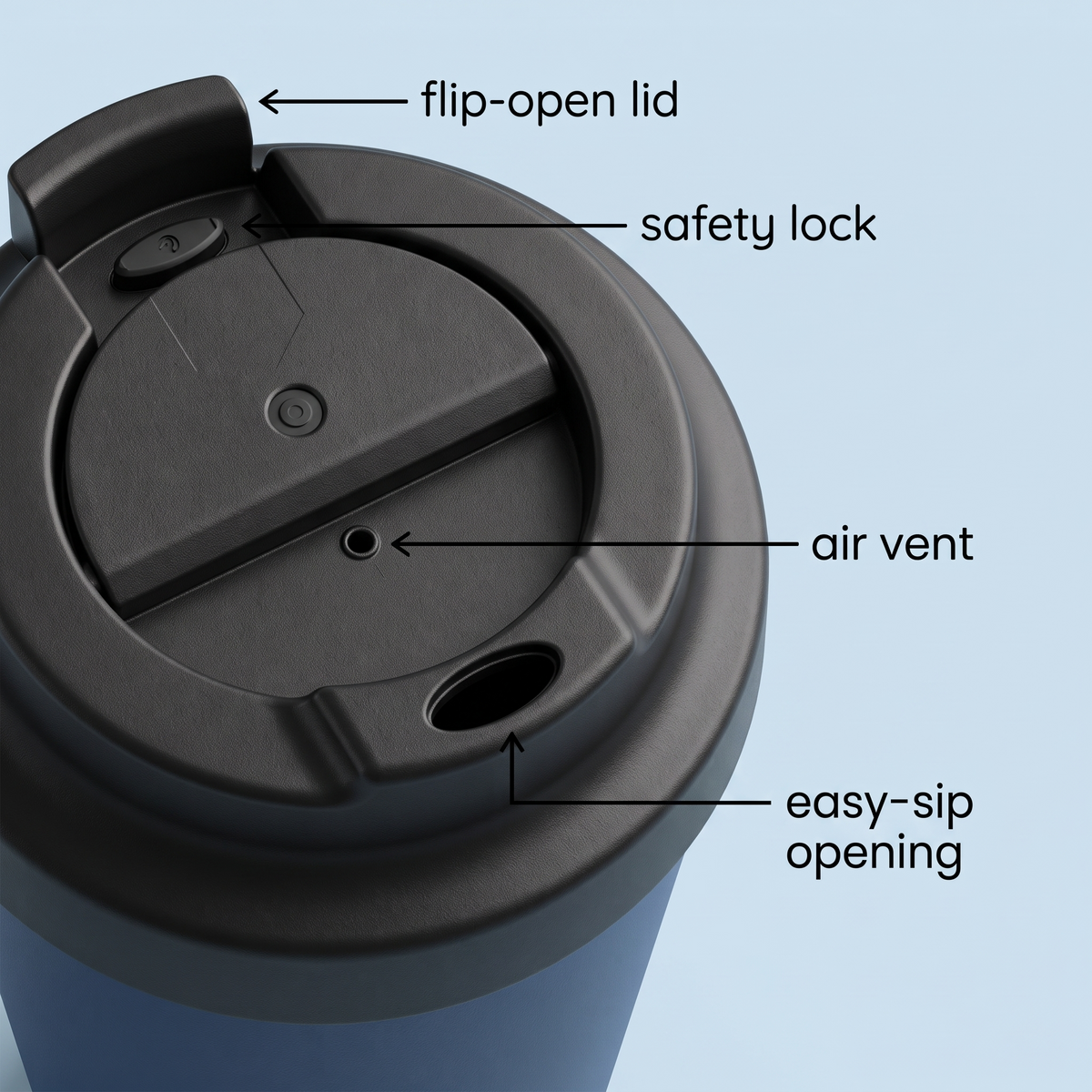 Aqua rush flip-top travel mug